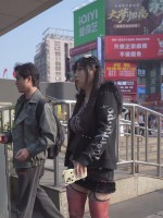 1083(BC-AA-603)精神小妹冬天超短裙豹纹丝袜..情趣开裆内露屁股缝