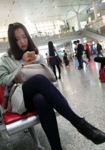 粉绿色蓝丝黑裸靴[800M]