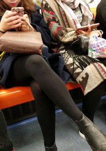 蓝色外套黑丝黑色裸靴[605M]