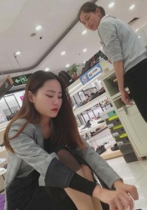 鞋店系列甜美气质小美女黑色连衣裙超薄肉丝高跟第二部[849M]