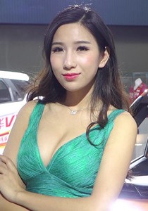 【王的女人】2015广州国际车展紧身包臀绿裙车模[2.19G]