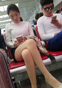 白色上衣肉丝白色闪亮银高跟[866M]