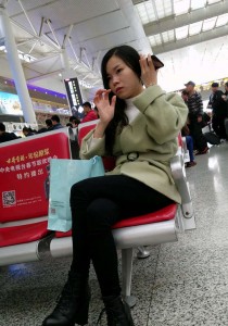 绿色M绒外套黑色紧身裤[820M]